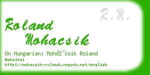 roland mohacsik business card